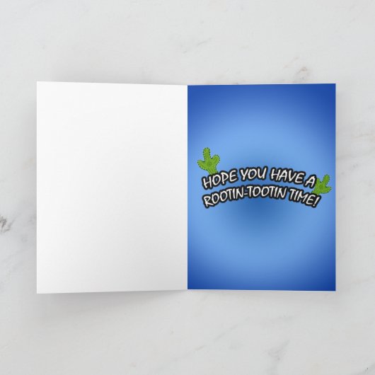 Cowboy Moose Verjaardag Kaart (Binnen)