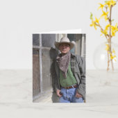 Cowboy Notecard Kaart (Gele Bloem)