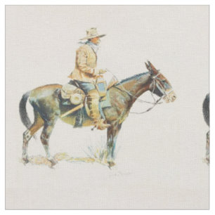 Cowboy occidental vintage sur le tissu de mule