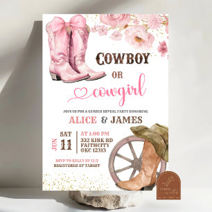 Cowboy of Cowgirl Geslacht Reveal Uitnodiging