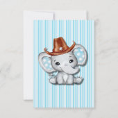 Cowboy olifant Baby shower dank u kaarten (Achterkant)
