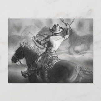 Cowboy on Horse Artwork Briefkaart