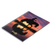 Cowboy on Horse in een Texas Sunset Personalize Na Notitieboek (Linkerzijde)