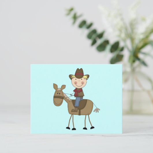 Cowboy on Horse Tshirts and Gifts Briefkaart (Staand voorkant)