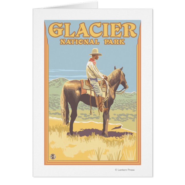 Cowboy on Horseback - Glacier National Park (Voorkant)