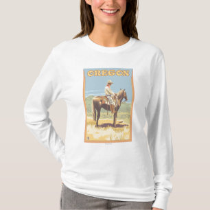 Cowboy on Horseback - Vintage Travel Poster T-shirt