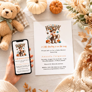 Cowboy onderweg herfst westerse gans Baby Shower Kaart