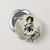  cowboy ongeveer 1900 ronde button 5,7 cm (Voorkant /achterkant)