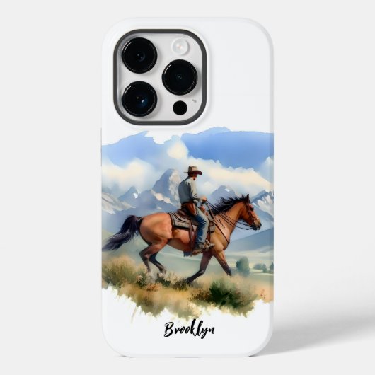 Cowboy op Bay Horse Case-Mate iPhone Case (Achterkant)