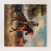 Cowboy op Bay Horse Legpuzzel (Horizontaal)