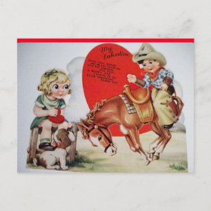 Cowboy op Bucking Bronco Valentijn Briefkaart