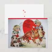  Cowboy op Bucking Bronco Valentijn Briefkaart (Voorkant / Achterkant)