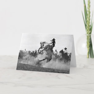Cowboy op een boekje bronco kaart
