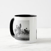 Cowboy op een boekje bronco mok (Voorkant links)