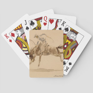 Cowboy op een bokkend paard door Edward Borein Pokerkaarten