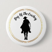 Cowboy op Horse Silhouette Button (Voorkant)