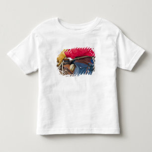 Cowboy op paard die leren chaps draagt kinder shirts