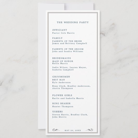 Cowboy paar bruiloft programma (Achterkant)