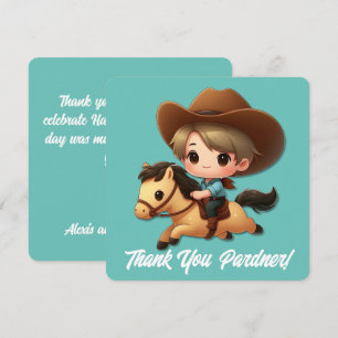 Cowboy & Paard Bedankt Verjaardag
