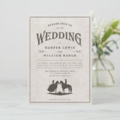 Cowboy paard bruiloft uitnodiging (Staand voorkant)