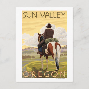 Cowboy & Paard - de Vallei van de Zon, Idaho Briefkaart