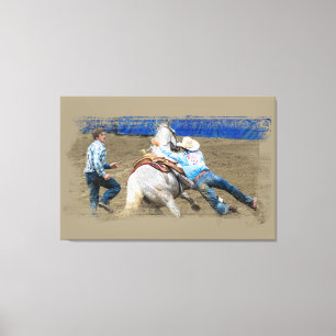 *~* Cowboy Paard Western AR22 Rodeo Canvas Afdruk
