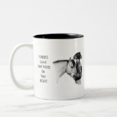 Cowboy: Paarden: Prints: potloodtekening Tweekleurige Koffiemok (Links)