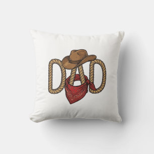 Cowboy Papa Touw Hoed Bandana Vintage Gravure Desi Kussen
