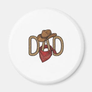 Cowboy Papa Touw Hoed Bandana Vintage Gravure Desi Magneet
