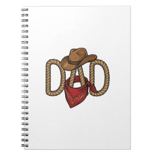 Cowboy Papa Touw Hoed Bandana Vintage Gravure Desi Notitieboek