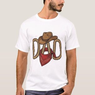 Cowboy Papa Touw Hoed Bandana Vintage Gravure Desi T-shirt