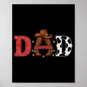 Cowboy Papa Western Thema Rodeo Kinder Verjaardag Poster
