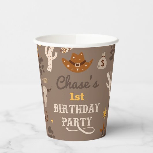 Cowboy Party Cups | Westerne kopjes Papieren Bekers (Links)