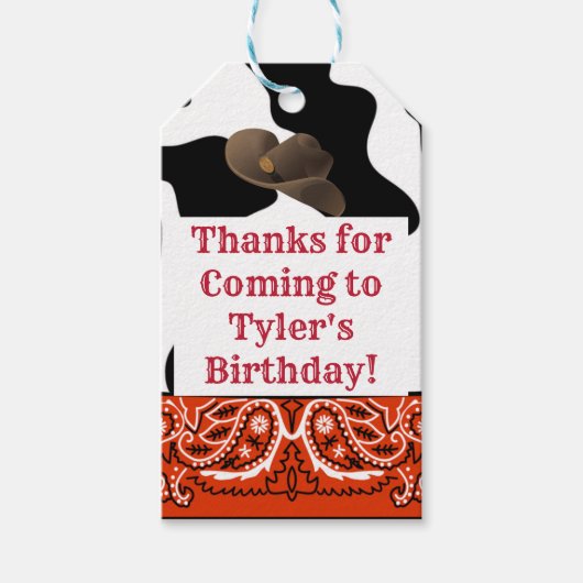 Cowboy Party Favor Label Cadeaulabel (Voorkant)