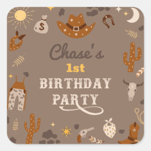 Cowboy Party Stickers Westerne partijen — Sticke