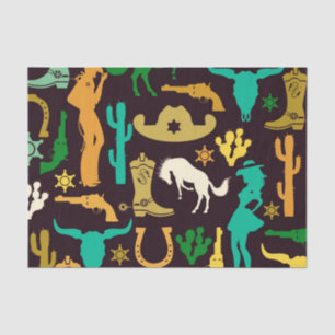 Cowboy Pattern Tissuepapier