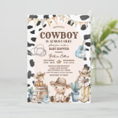 Cowboy Pattern Wild West Baby shower Kaart (Staand voorkant)