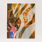 Cowboy Pet American Flag Sunrays Legpuzzel (Verticaal)