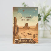 Cowboy Pet Baby shower Bedankkaart (Staand voorkant)