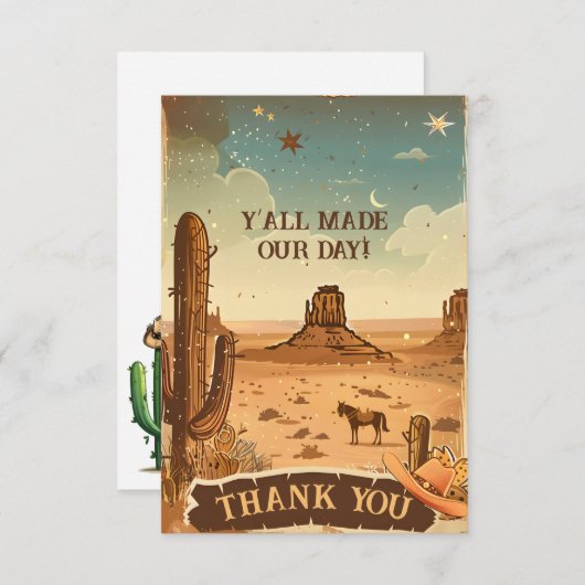 Cowboy Pet Baby shower Bedankkaart (Voorkant / Achterkant)