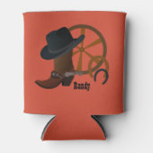 Cowboy Pet en Boots gepersonaliseerd Blikjeskoeler (Voorkant)