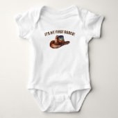 Cowboy Pet First Rodeo Birthday Baby Bodysuit (Voorkant)