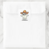 Cowboy Pet Ghost Vierkante Sticker (Tas)