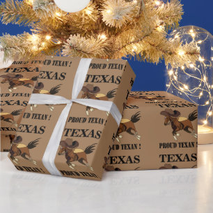 Cowboy Pet Horse Proud Texan Cadeaupapier