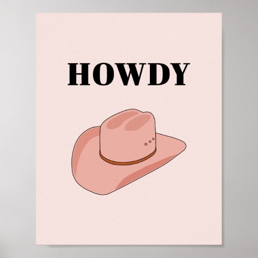 Cowboy Pet Howdy Peach Boho Poster (Voorkant)