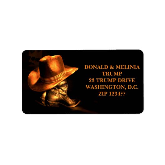 COWBOY PET & LAARZEN* ETIKET (Voorkant)