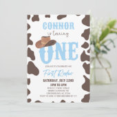 Cowboy Pet ONE Eerste Rodeo 1e Verjaardagsfeest Kaart (Staand voorkant)