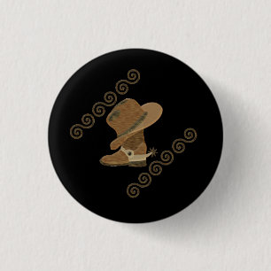 Cowboy Pet op Cowgirl Boots Ronde Button 3,2 Cm