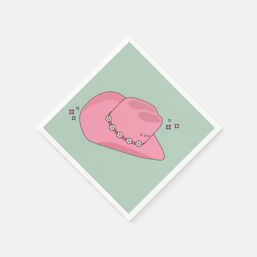 Cowboy Pet Preppy roze en groen Servet (Hoek)