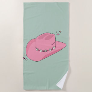 Cowboy Pet Preppy roze en groen Strandlaken